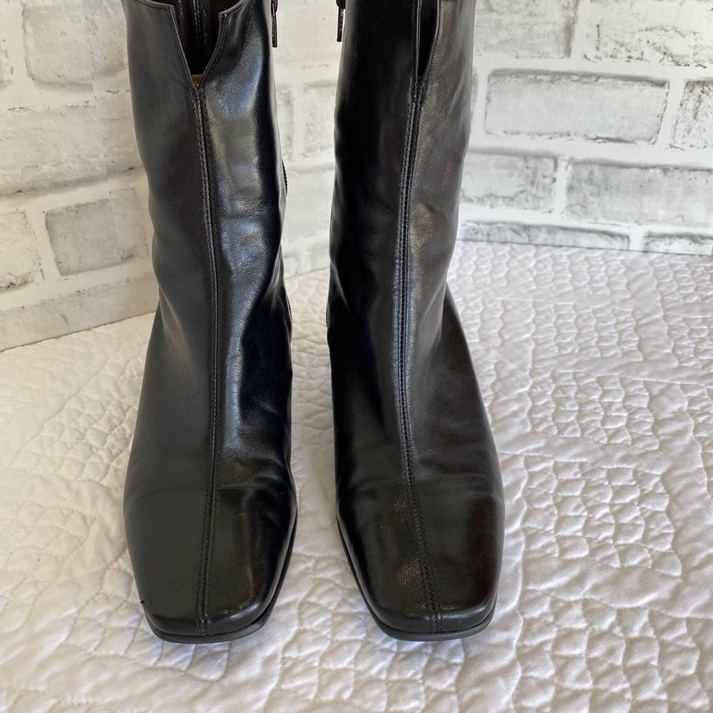 ETIENNE AIGNER PASSAIC Black Leather Boots Size 7.5 M